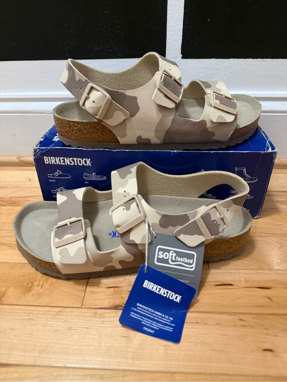 New In Box Birkenstock Milano Sandal Desert Soil Grey/ Taupe Camo EU 43 Men’s 10